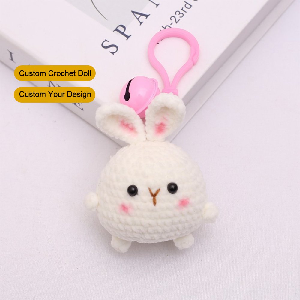 Customized handmade crochet doll cute plush toy crochet keychain mini crochet animal toy handbag pendant gift decoration