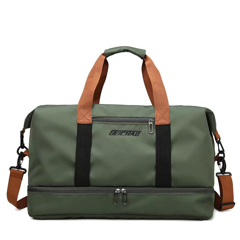 Large capacity waterproof luggage bag, suitable for gym, travel and sports, pull rod cover, dry wet separation, customized logo design