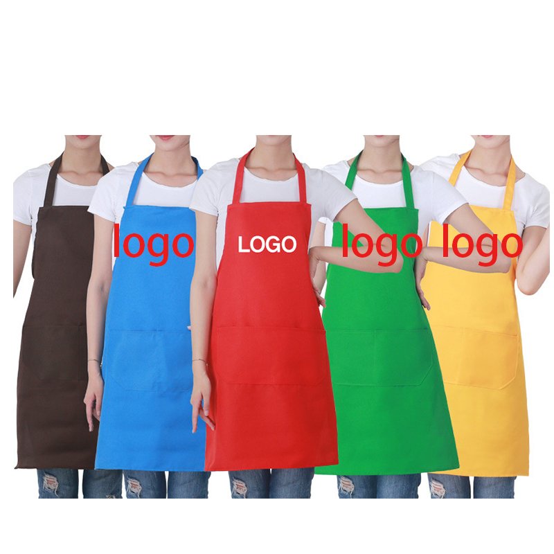 Customized apron logo, high-quality OEM factory promotion, waterproof polyester printing, chef's cooking kitchen, customized women's apron