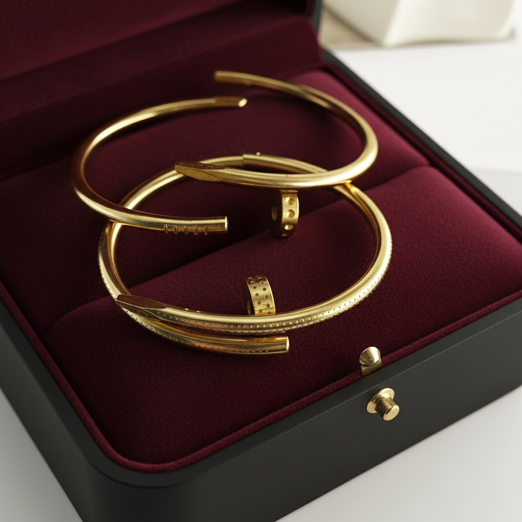 Elegant certification 18k pure gold diamond nail bracelet for women and men, simple and luxurious wedding fashion accessories, perfect gift creativity