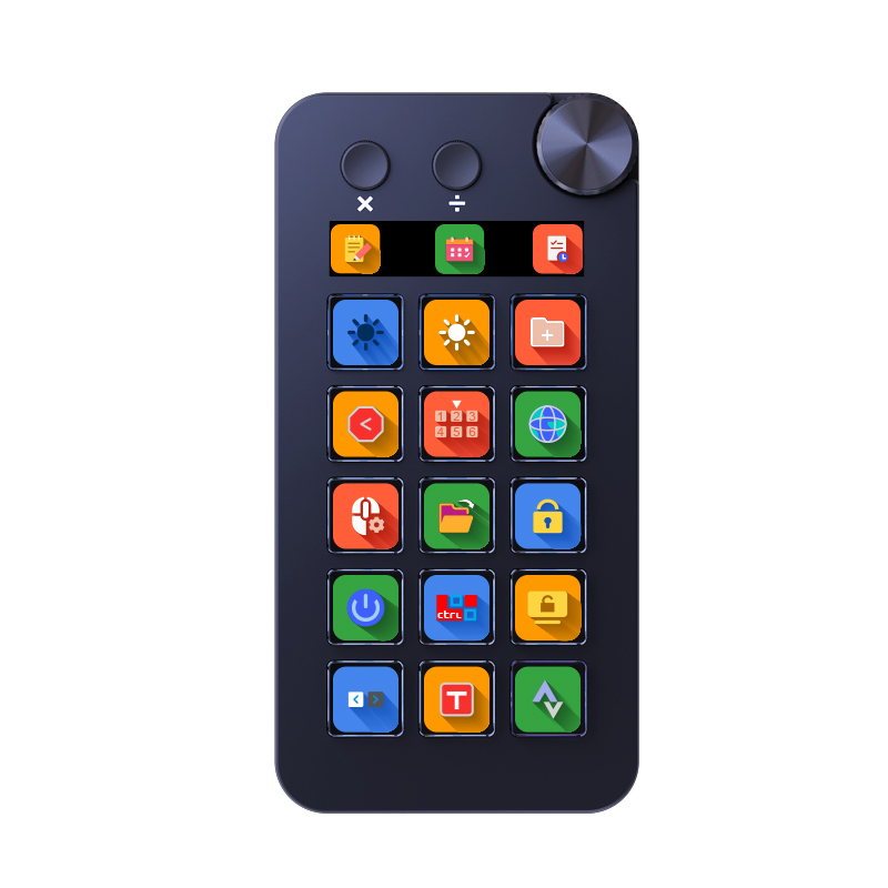 Mirabox N1 Mini Stream Deck for TKL Keyboard, 15 Key LCD Programmable Controller for Live OBS Twitch and Content Creation