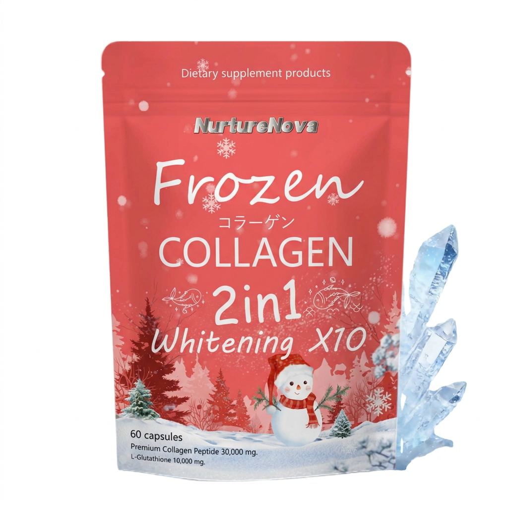 Frozen collagen capsules, 90 capsules, organic vegetarian dietary supplements, vitamins, women's whitening, beauty, digestive system health